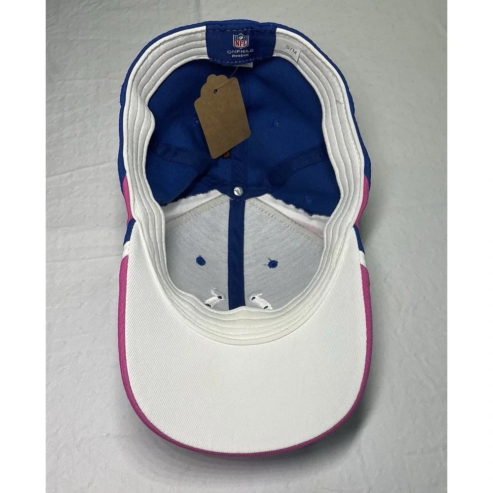 NWT NFL Colts Onfield Reebok Women's Cap Blue with Pink Trim and Ribbon Size S/M